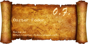 Oszter Fodor névjegykártya